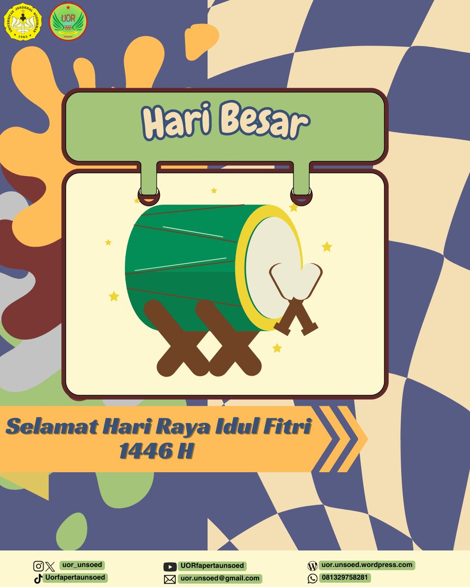 uor_unsoed's tweet photo. [HARI BESAR]

Hari Raya Idul Fitri 1446 H🌙✨

Apabila ada langkah membekas lara, ada kata merangkai dusta, dan ada tingkah menoreh luka, semoga pintu maaf selalu terbuka 🤲🏻.

Kami, segenap keluarga UOR Faperta Unsoed, mengucapkan Taqabbalallahu minna wa minkum, https://t.co/yB2yfQa25E