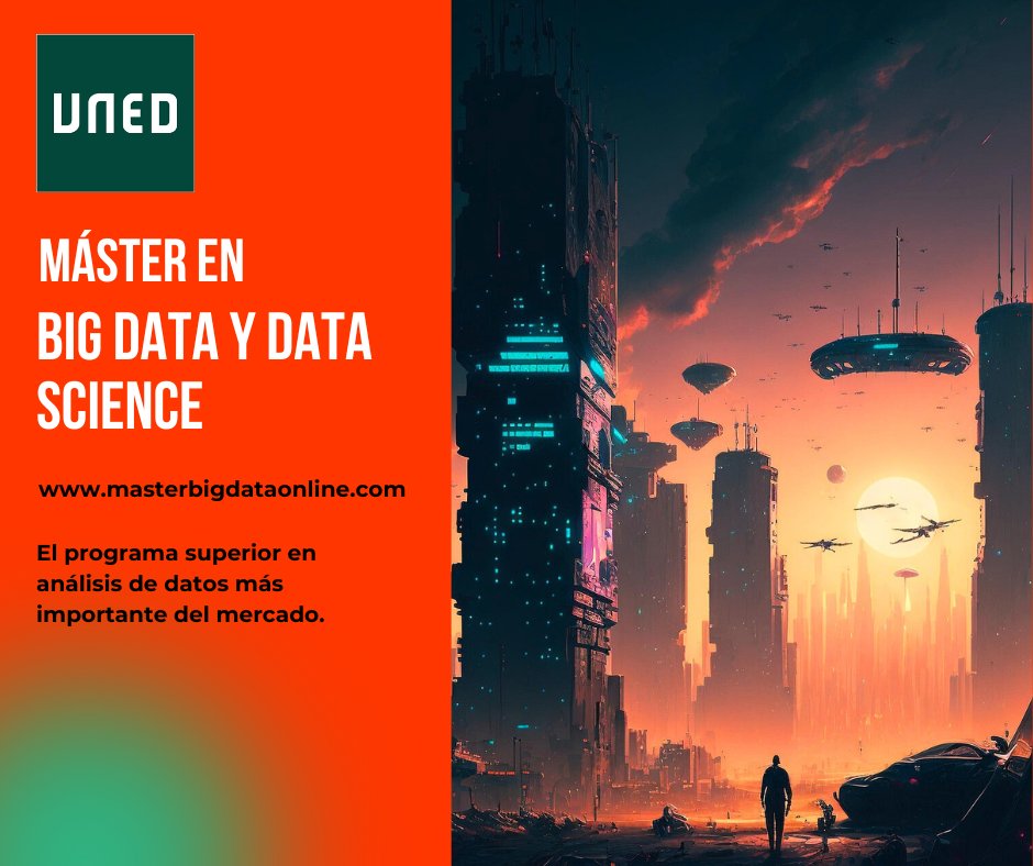 📢 ÚLTIMOS DÍAS DE MATRÍCULA – MÁSTER EN BIG DATA Y DATA SCIENCE DE LA UNED: masterbigdataonline.com
Si su objetivo es convertirte en un profesional integral, de competencias robustas y versatilidad sectorial, esta es la opción. <a href="/FundacionUNED/">Fundación UNED</a> 
#bigdata #datascience #Estadista