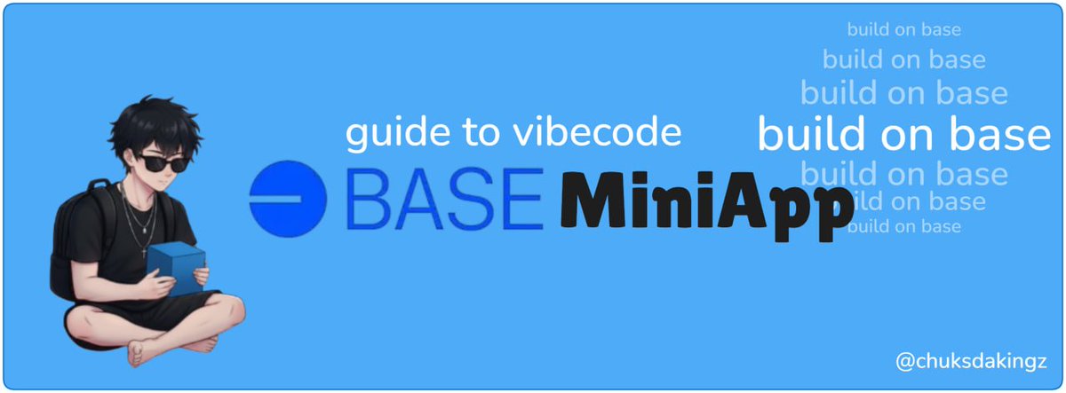 Chuksdakingz's tweet image. 🧩a detailed guide to vibe coding a @base mini app

requirements:
  - base mini app
  - desktop and mobile

guide below 🧵