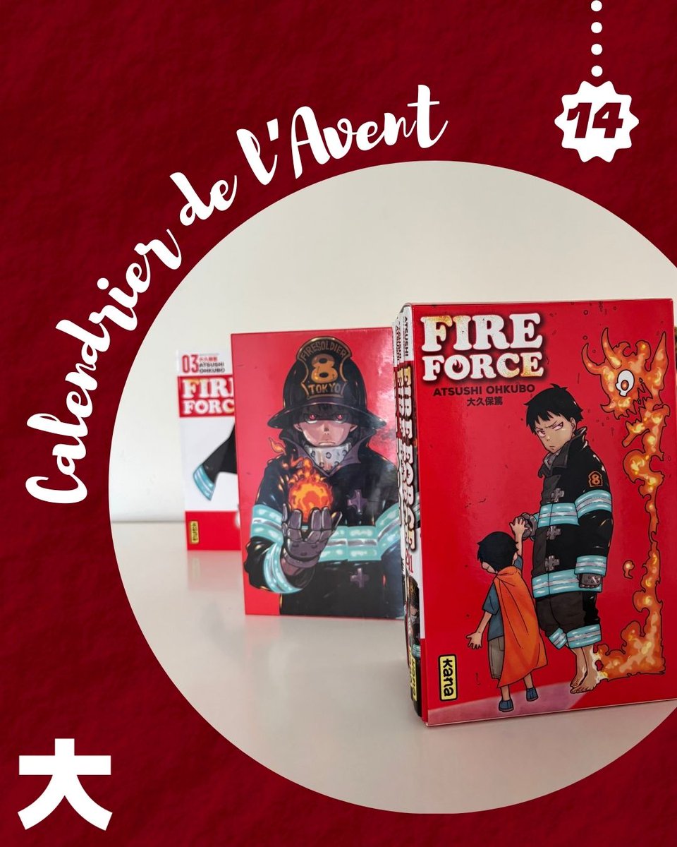 EditionsKana's tweet image. 🎄 Jour 14 du calendrier de l’Avent Kana 🎁 !

Chaque jour jusqu’à Noël, tentez votre chance pour remporter des cadeaux autour de vos séries préférées 🔥

Aujourd’hui, à gagner : 1 coffret des tomes 1 à 5 de Fire Force !

➡️ Suivez notre page
➡️ Likez et RT le post

Bonne chance…