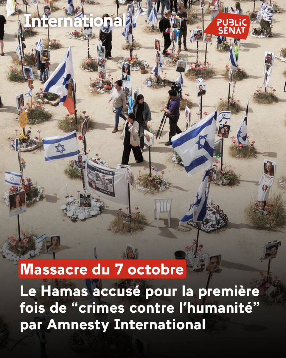 publicsenat's tweet photo. Dans une enquête de 170 pages publiée ce 11 décembre, l’ONG Amnesty International établit, pour la première fois, que les attaques du 7 octobre 2023 perpétré par le Hamas, relèvent non seulement de « crimes de guerre » mais aussi de « crimes contre l’humanité »

➡️ https://t.co/M1mcQvYMTO