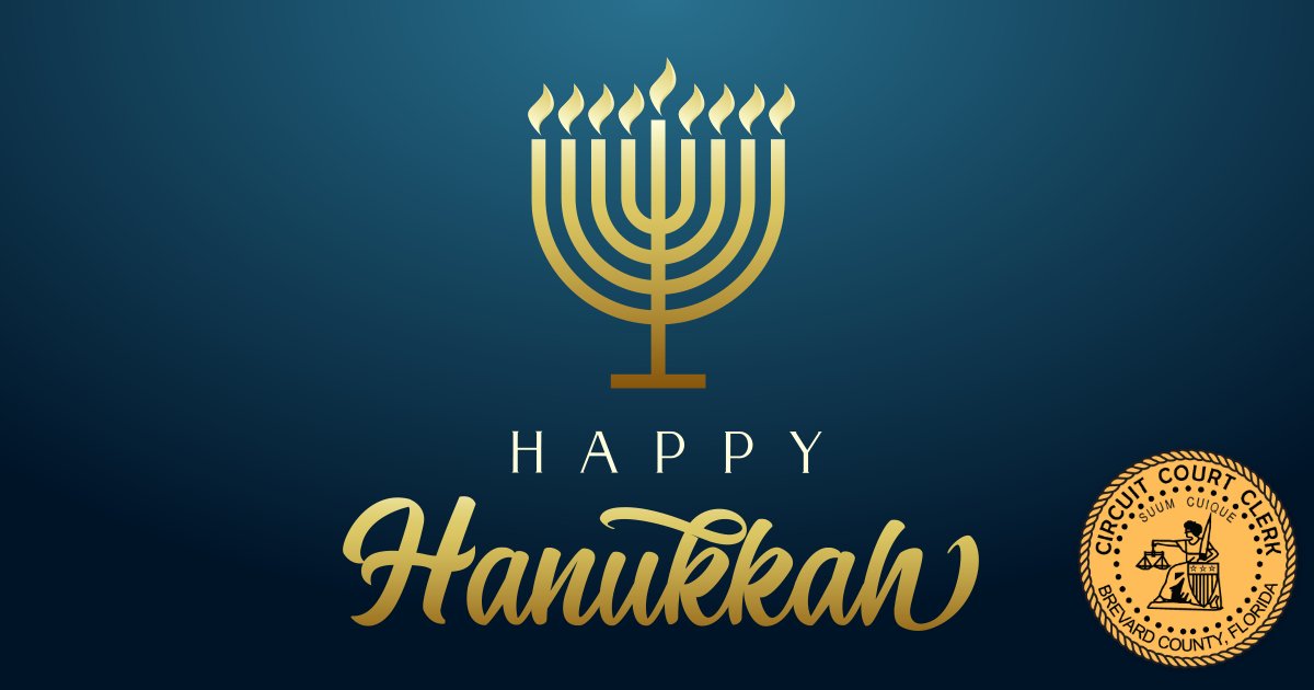 BrevardClerk's tweet photo. Today is the first day of Hanukkah!

Wishing you eight days of joy, light, and meaningful moments with those who matter most.

May you have a warm and wonderful holiday filled with love and light.

#FLClerks https://t.co/Mq9cq6D3u4