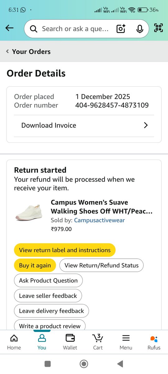 dassaurab's tweet photo. @amazonIN @AmazonHelp @amazon 
Pathetic Return Refund service.
2 orders were returned however yet to get any refund.
1 order was returned 2 months back and another almost 15 days now.
With such pathetic Service I will stop using Amazon and ensure other relatives to stop using. https://t.co/6A0l6GaplJ