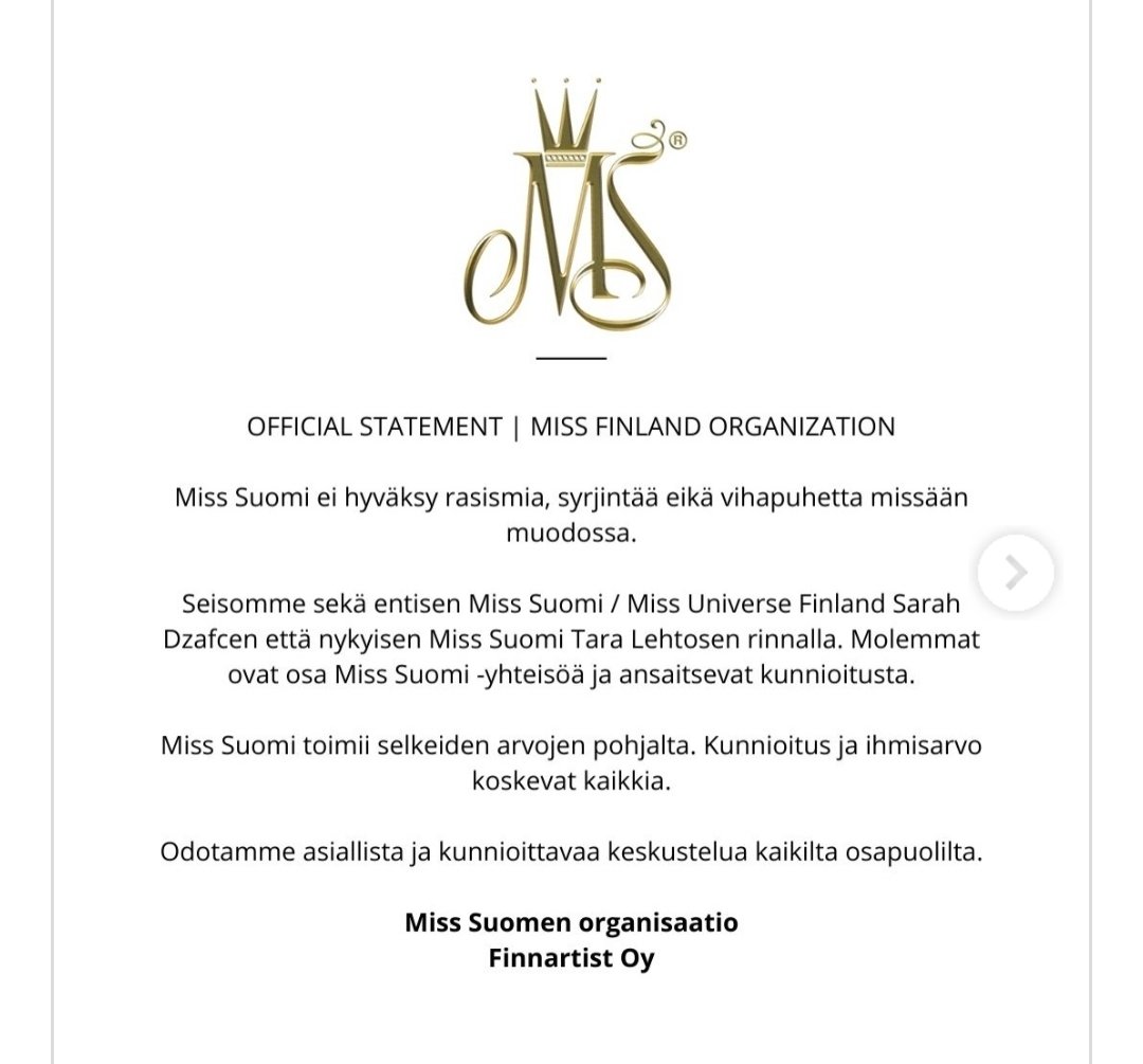 taskivei's tweet image. Miss Suomen organisaatio on pistänyt luukut kiinni persuilta. Persua ei voi valita Miss Suomeksi.