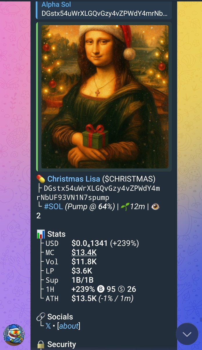 VIPCALLZ's tweet photo. Gamble wisely on $CHRISTMAS
DGstx54uWrXLGQvGzy4vZPWdY4mrNbUF93VN1N7spump
#SOLANA #memecoinproject #MemeCoinSeason #CryptoScam #PumpRules https://t.co/CP0YhwHn9J