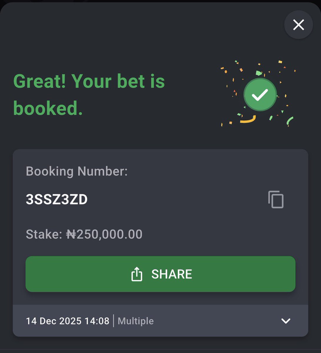 betsage24's tweet photo. EASY BANGERS ON @Bet9jaOfficial !!! 🎉🎉🎉

BETCODE ⬇️

2 ODDS -3SSYWMY

2 ODDS -3SSZ3ZD

3 ODDS -3SSZ7GJ

#Bet9jaCode https://t.co/HyxDurCtwu