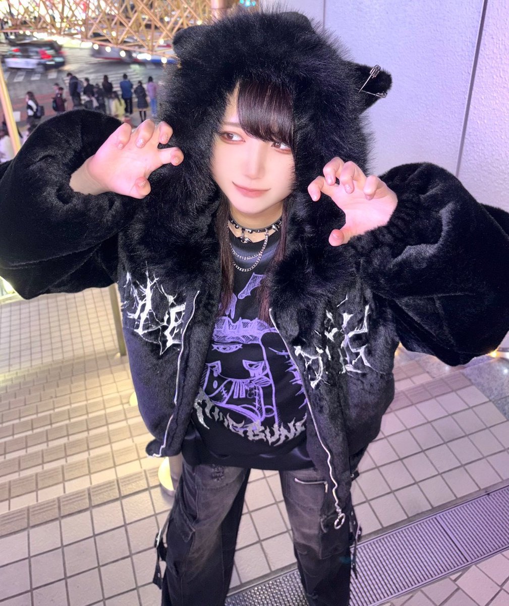 volcan&aphrodite ふわもこ ネコ耳しっぽファーブルゾン M 1/7 BLACK S