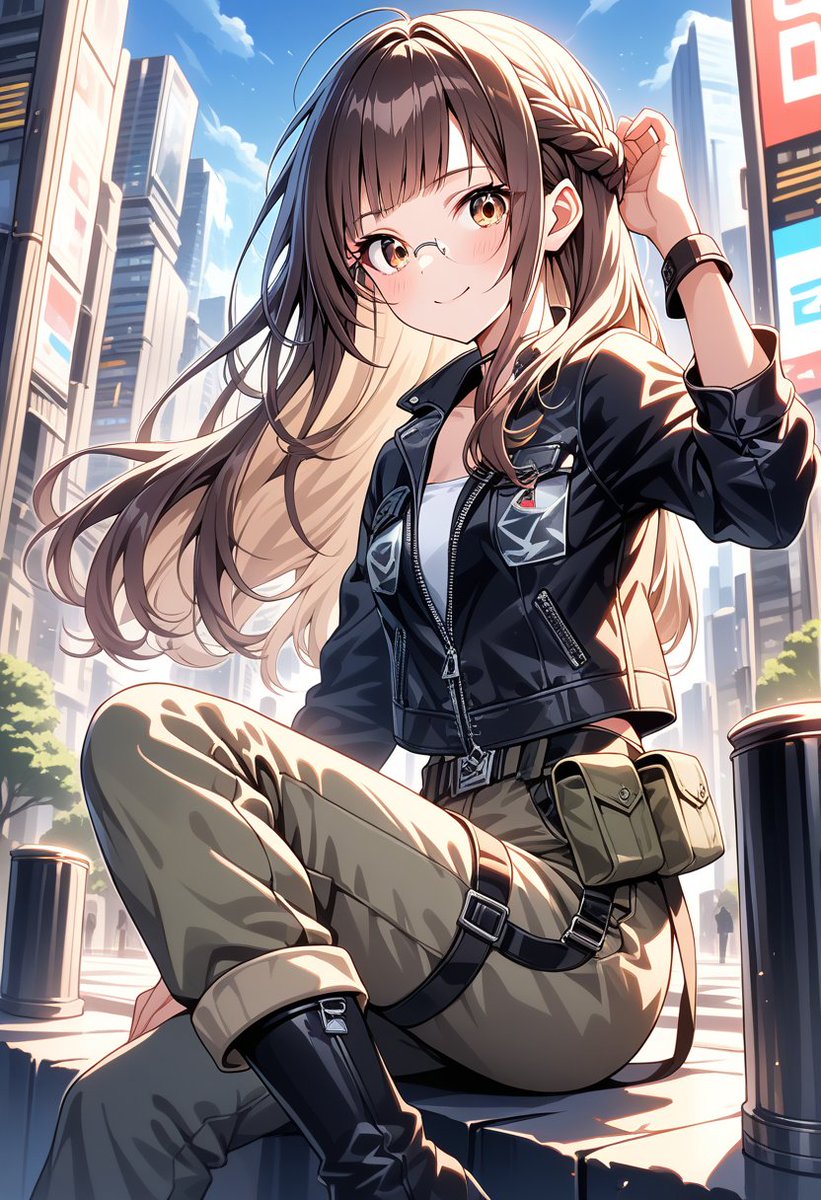 👢クールな中に甘さを加えた「都会派ストリート」スタイル💜 ​ AI