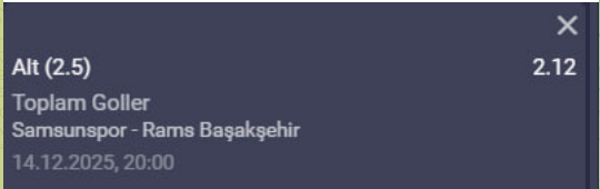 Tahminturka's tweet photo. 🏟 Samsunspor - Rams Başakşehir
🏆Lig: Süper Lig
💰Oran: 2.12
⚽️ Tahmin :  2.5 Alt
💬 Kupa yorgunu Samsunspor evinde temkinli olacaktır 

#kupon #bahis #canlibahis  #banko
TG: https://t.co/ah0dPJjDOv
Oynadığımız Site : https://t.co/Du5qp18Eyz https://t.co/X2CXi3EyNT