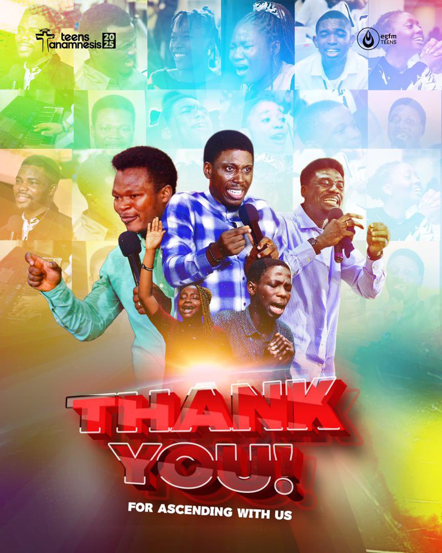 In three days, the Lord brought deep transformation to our souls, investing His life in us as a generation. Though the meeting has ended, we continue to live in remembrance and walk in what Heaven has deposited.

See you at #TEENSANAMNESIS26!
Stay worded.
#anamnesis #egfmtens