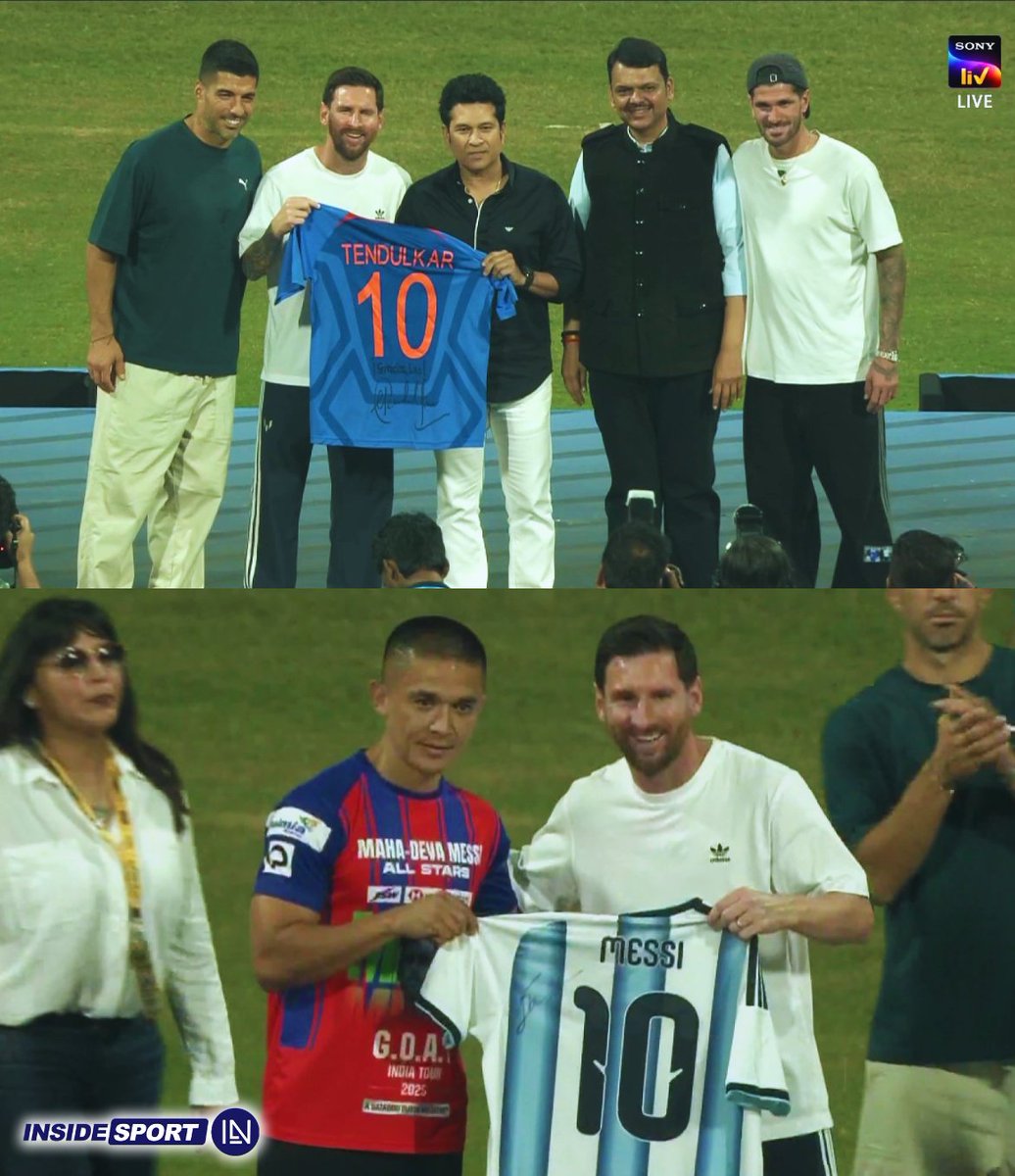 InsideSportIND's tweet photo. GOATs together 🐐

Lionel Messi × Sachin Tendulkar × Sunil Chhetri 🔥

📸: SonyLIV

#LionelMessi #SachinTendulkar #SunilChhetri #InsideSport https://t.co/zHWqbypB9q