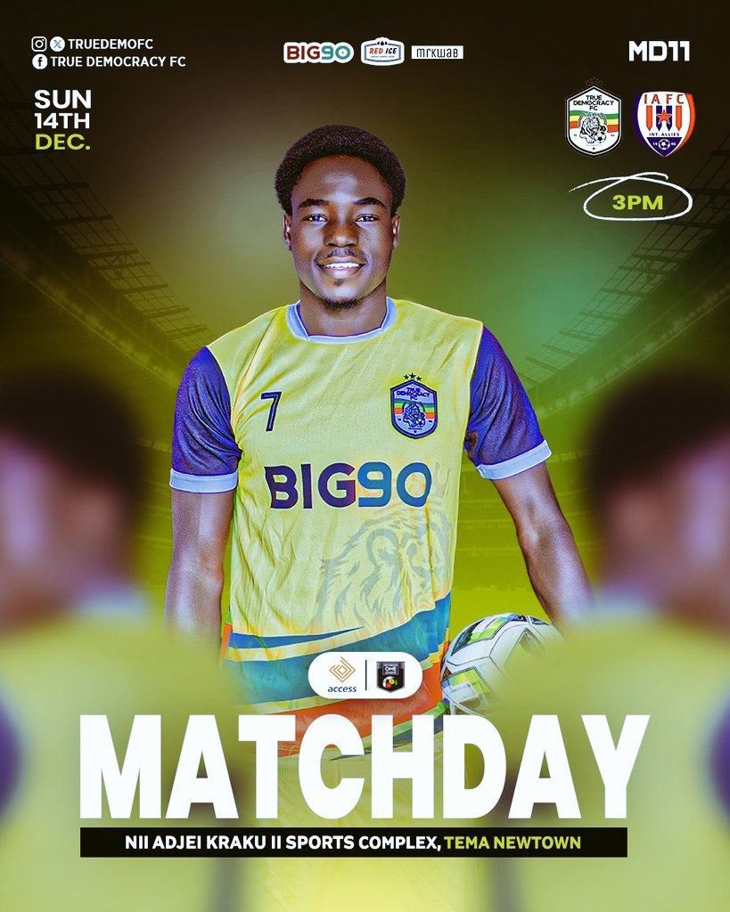 TRUEDEMOFC's tweet photo. It's Game Day At The Den. Let's unite to support our team and drive them to victory. #Demobaafe
#AccesBankDOLwk11 https://t.co/i9KlgDPsXm