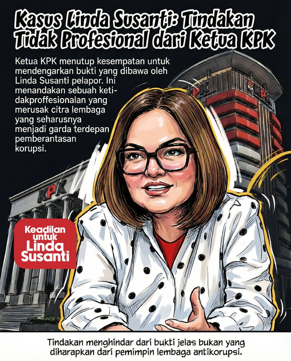 Pemimpin lembaga korupsi seharusnya tak menolak mendengarkan bukti yang dibawa Linda Susanti sebagai pelapor
#KPKJagaMarwah
RDP Untuk Keadilan