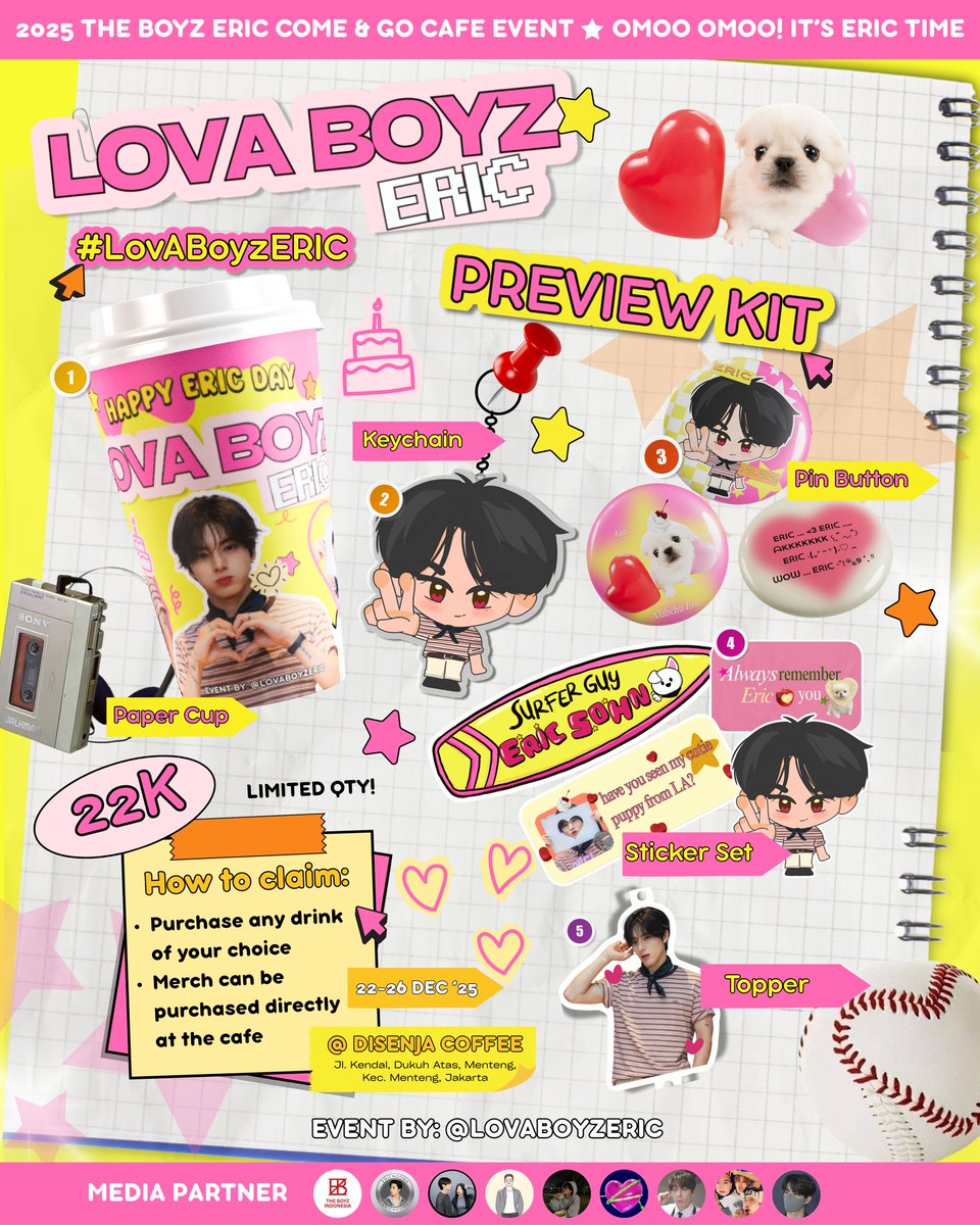 𝙇𝙤𝙫𝘼 𝘽𝙤𝙮𝙯
—
TBZ 𝙀𝙍𝙄𝘾
2025 𝘉𝘪𝘳𝘵𝘩𝘥𝘢𝘺 𝘊𝘰𝘮𝘦 &amp; 𝘎𝘰 𝘊𝘢𝘧𝘦 𝘌𝘷𝘦𝘯𝘵

📍Disenja Coffee, Sudirman Station
🗓️ 22~26 Dec 2025
✧ On The Spot (Limited Quantity)

#LovABoyzERIC 
#SevenSeaS2Eric 
#ERIC #에릭 #THEBOYZ