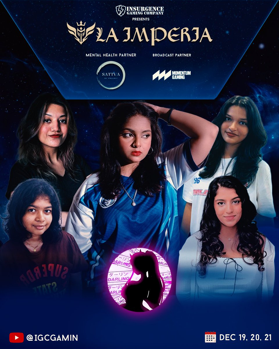 IGCgamin's tweet photo. The cosmos doesn’t choose the pure; It chooses the powerful!

The Sin Sisters rallied behind Riri are here only for one thing; to covet the throne of LA IMPERIA

Team Sin Sisters - Riri | Kiwi | Velvet | Vish | Krys

📅 December 19, 20, 21
▶️ IGCGamin YT Channel

#IGCImperia https://t.co/pmrChLZ0AZ