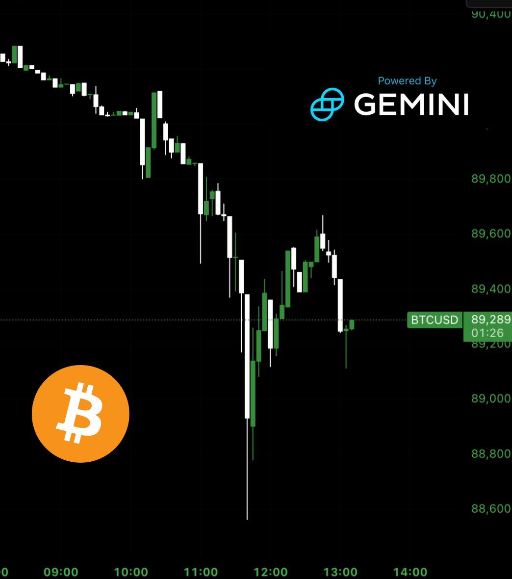 Bitcoin wicks below $89,000 👀