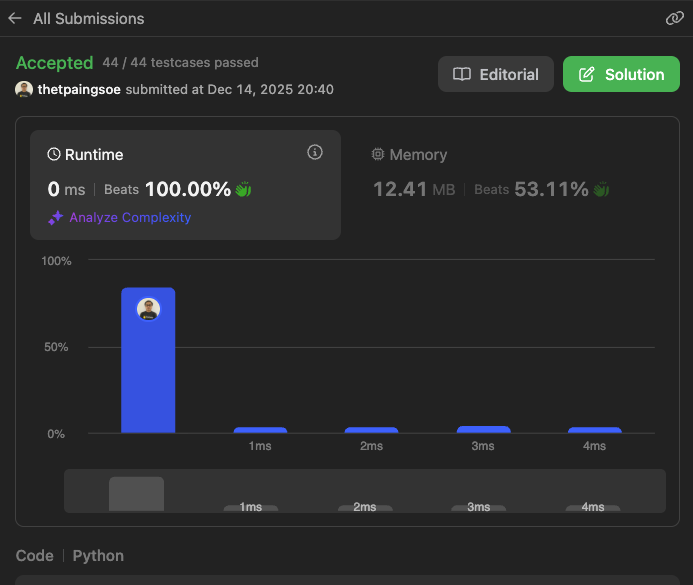 tpsoe's tweet image. Problem #30 is in the bag!   
Practicing Python on LeetCode. Onward to the next challenge! 
⏭️ leetcode.com/problems/word-…
#PythonDev #LeetCodeProgress