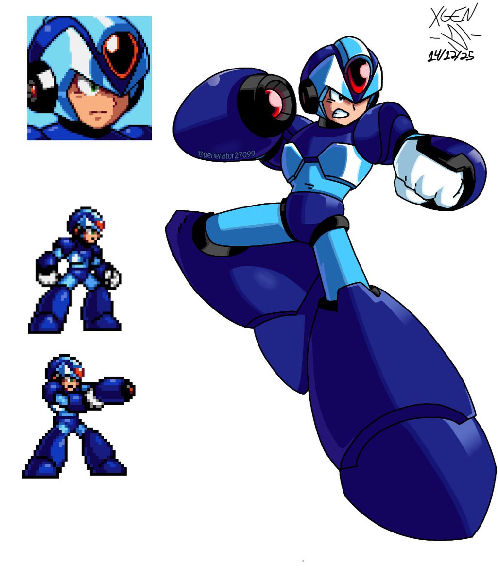 Mega Man X - artwork in my style + sprites