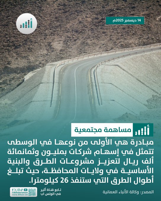 أثير| الكل شركاء في التنمية: شركات تتبرع بـ مليون و800 ألف ر.ع 