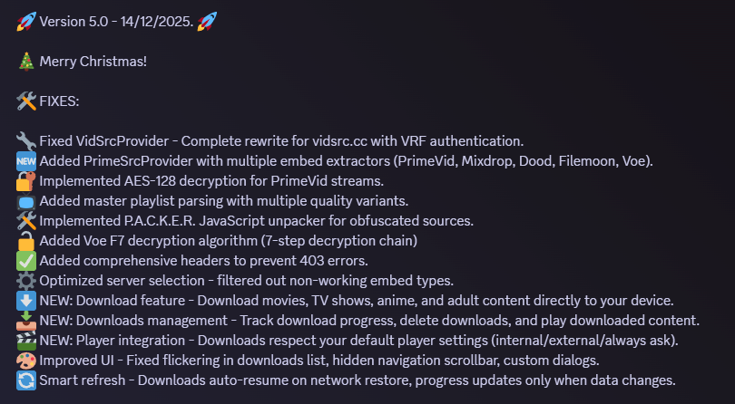 🚀CINEMA HQ UPDATE - V5.0 🚀

🌐Website : https:// cinemahq. app
🌐Digilink Code : 668549
🌐Downloader Code : 764496
🌐Discord : discord.com/invite/6UwYaXG…
🌐Github : github.com/Inside4ndroid/…

🚀 Lots of fixes, new features etc ENJOY!

💕💕LIKE &amp; RE-POST💕💕