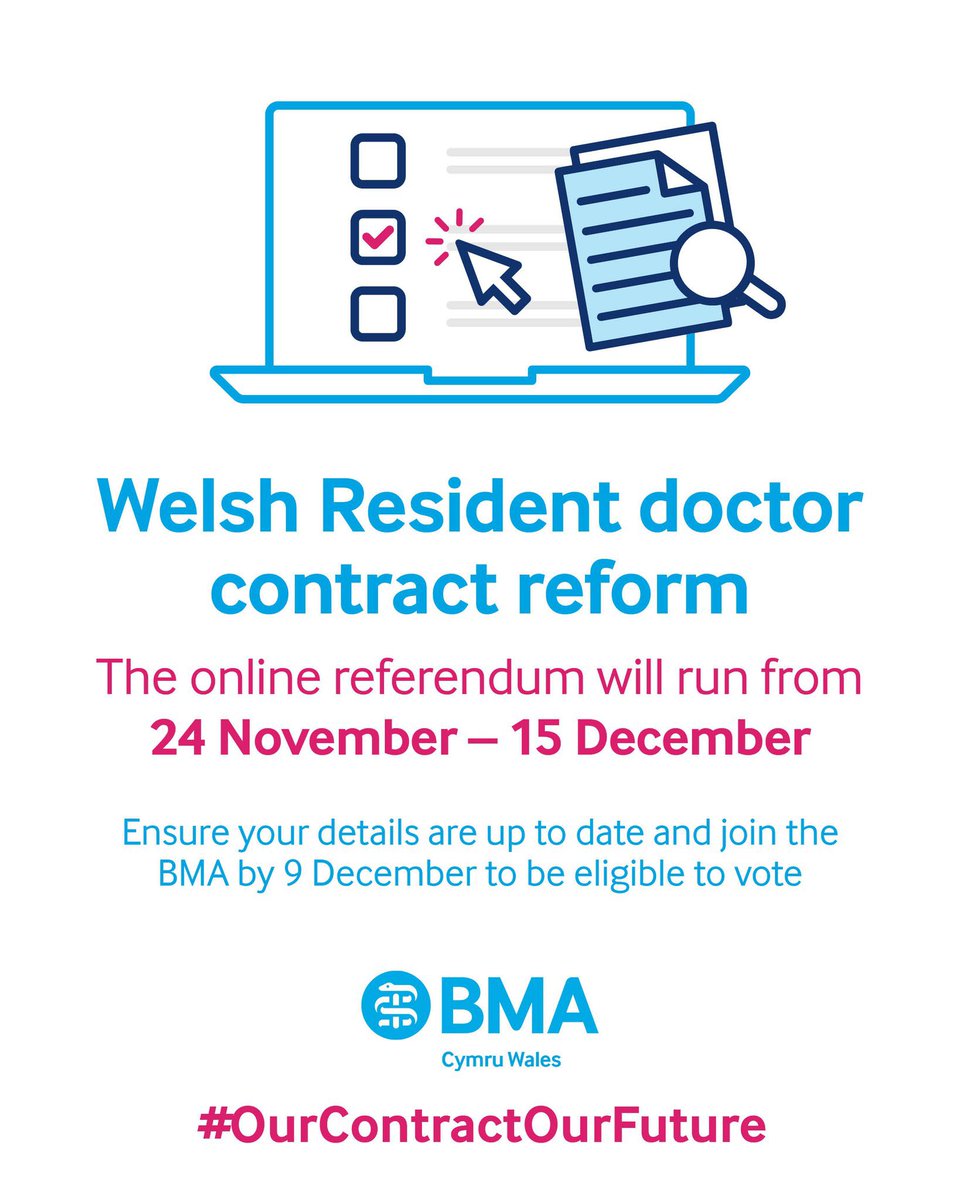 Resident doctors in Wales 🏴󠁧󠁢󠁷󠁬󠁳󠁿 

🗳️ You have until midday tomorrow to cast your vote on the proposed contract ⬇️