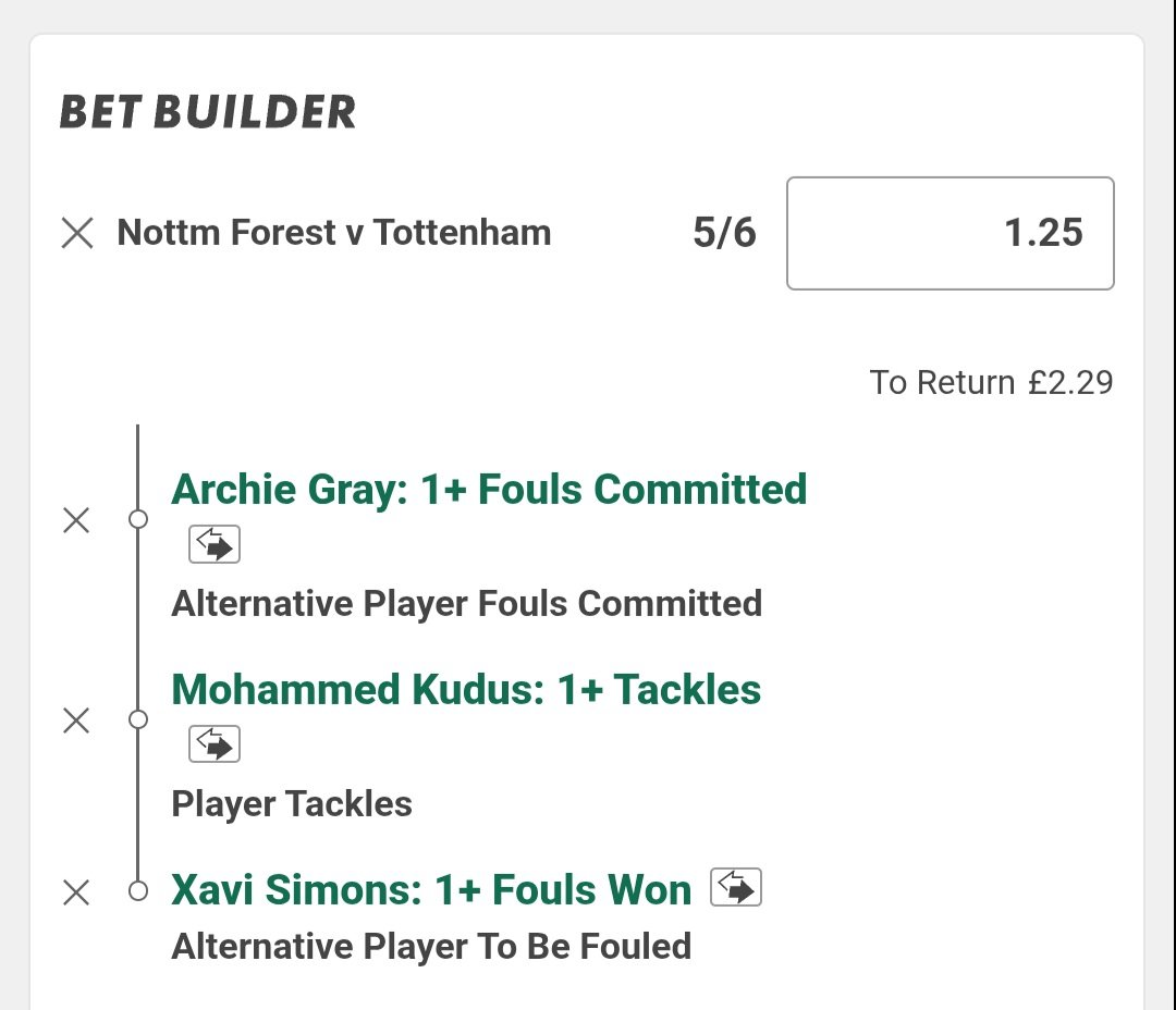 Billys_Bets's tweet image. 🏴󠁧󠁢󠁥󠁮󠁧󠁿 Forest v Tottenham