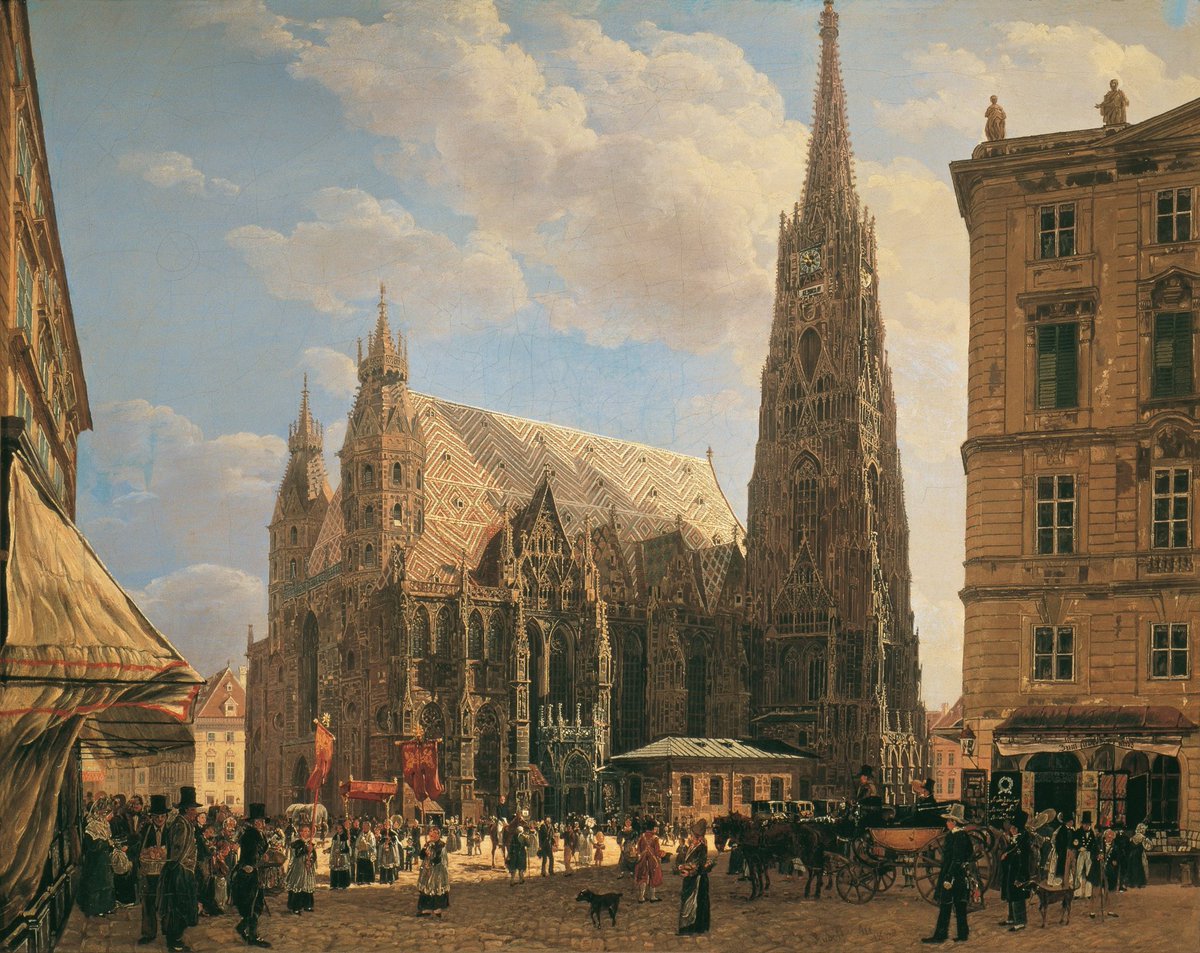 SeekAfterBeauty's tweet image. St. Stephen's Cathedral in Vienna (1832), by Rudolf von Alt