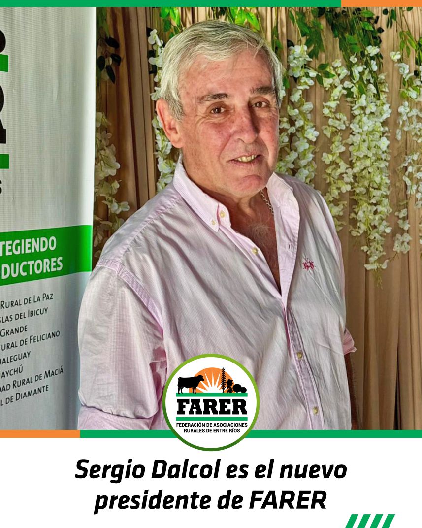 ✔️ SERGIO DALCOL ES EL NUEVO PRESIDENTE DE FARER
El dirigente Gualeguaychú preside desde este viernes la entidad que aglutina a las rurales entrerrianas.

Link a la nota ▶️ bit.ly/4pKviLa