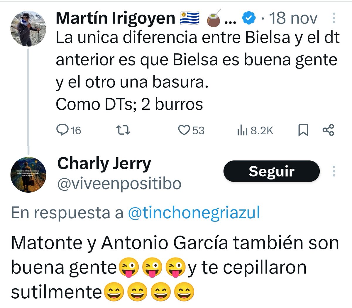 ArbitrajeU's tweet photo. MIRÁ QUIÉN VOLVIÓ A TWITTER🐦

El padre del árbitro F…ifa volvió a la carga. Tras haber tenido que cerrar su cuenta personal, reaparece con un nombre falso (Charly Jerry – @viveenpositibo).

Además de insultarme y defender al “nene”, esta vez fue más lejos: habló mal de varios compañeros de su hijo e incluso del propio Colegio de Árbitros.

Después, el árbitro F…ifa llama a periodistas para decir que “no tiene relación con su papá”.
Pero los hechos muestran otra cosa.

¿Será su modus operandi?🤔