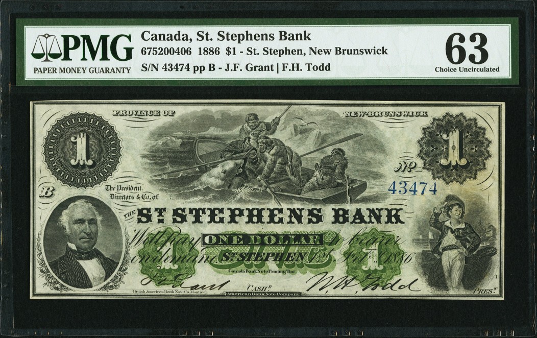 SPMC_1961's tweet photo. Society of Paper Money Collectors Presents the Note of the Day!
$1 1.2.1886 Canada, St. Stephens Bank
St. Stephen, New Brunswick
Ch.# 675-20-04-06
Photos Courtesy of Heritage Auctions
#Noteoftheday #Societyofpapermoney #papermoney #History #December #World #Canada https://t.co/KDbRBq6JeH