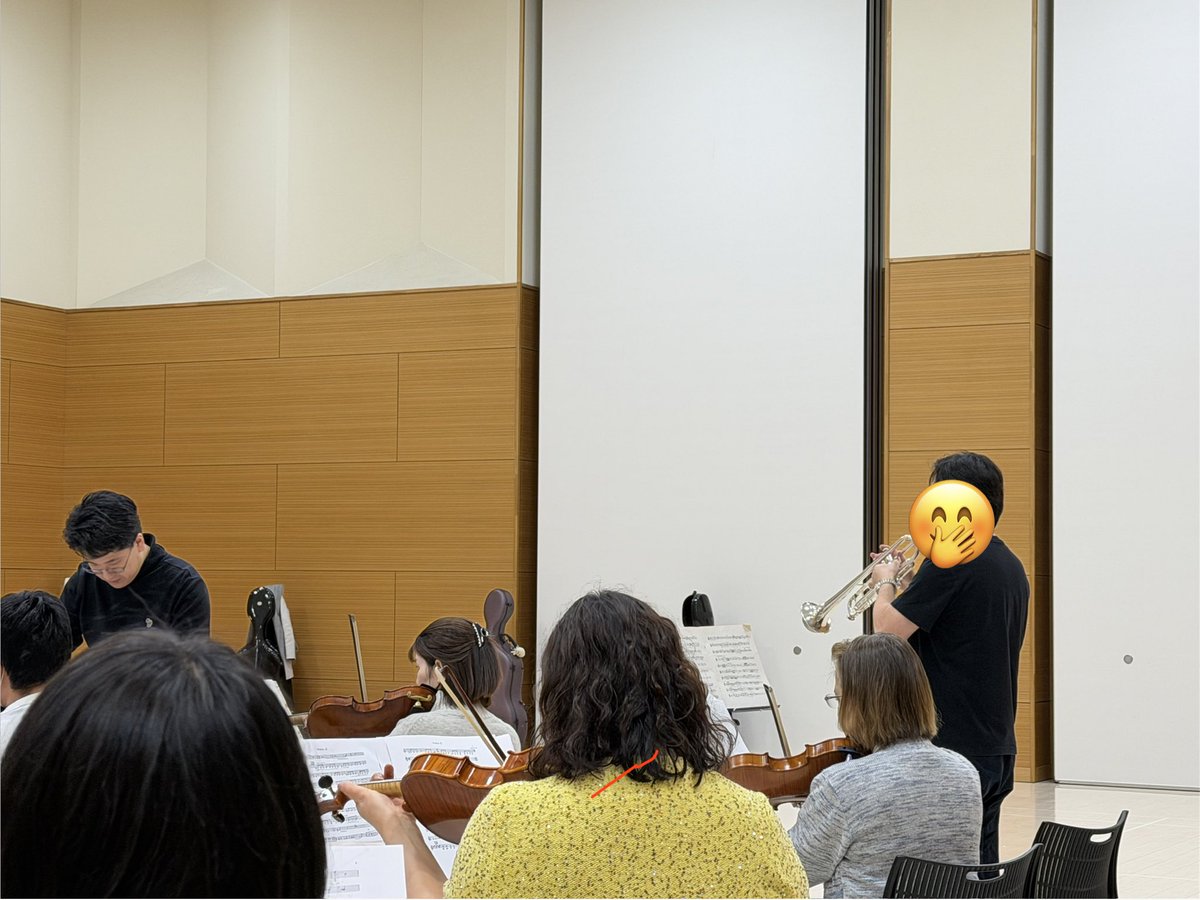 AB_orchestra's tweet photo. 本日は団内トレーナーの指導で全曲練習しました。今回もトランペット代奏は団員のKさん。具合悪いとか言いながらちゃんと（失礼）吹いてましたね〜。あと2ヶ月、しっかり練習して皆様に私たちの音楽をお届けできるように頑張ります。
#ABオケ　#グリエール　#アルチュニアン　#キュイ https://t.co/G7z0UyI2d1