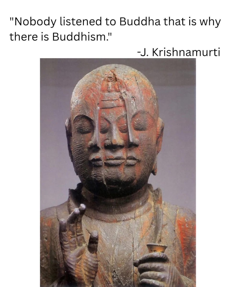 maximumpain333's tweet image. The Buddha rejected the role of a deity, instructing his followers to be a "lamp unto themselves" to emphasize that liberation is achieved through self-reliance rather than external worship or divine intervention. 

He viewed his teachings not as a dogmatic religion, but as a…