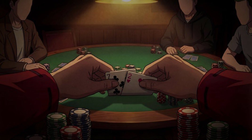 Route2FI's tweet image. The state of crypto right now: 

we are trying to make money with a 2, 7 pre flop