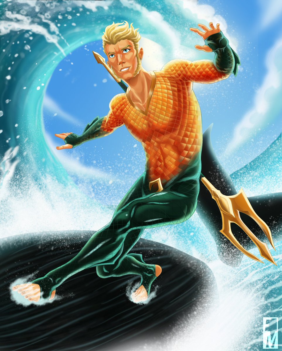 JackLauching's tweet photo. Aquaman 
#aquaman #dccomics #digitalart #fanart #arthurcurry #characterdesign #costumedesign  #surf https://t.co/61Y2UlKneG