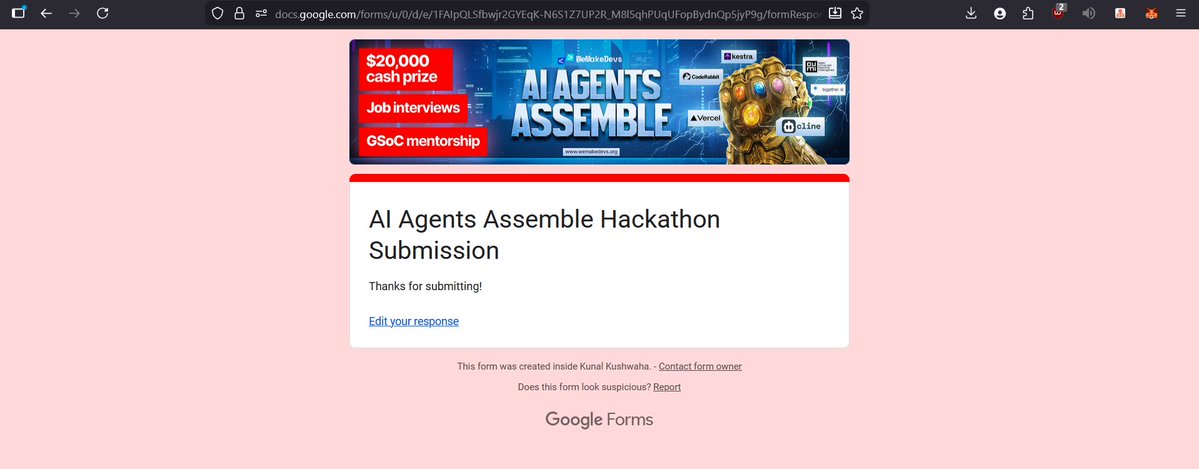 Krrish313563's tweet image. Finally completed my project  for AI Agents Assemble by @WeMakeDevs 
It was a great learning experience to work on #kestra #cline #coderabbit