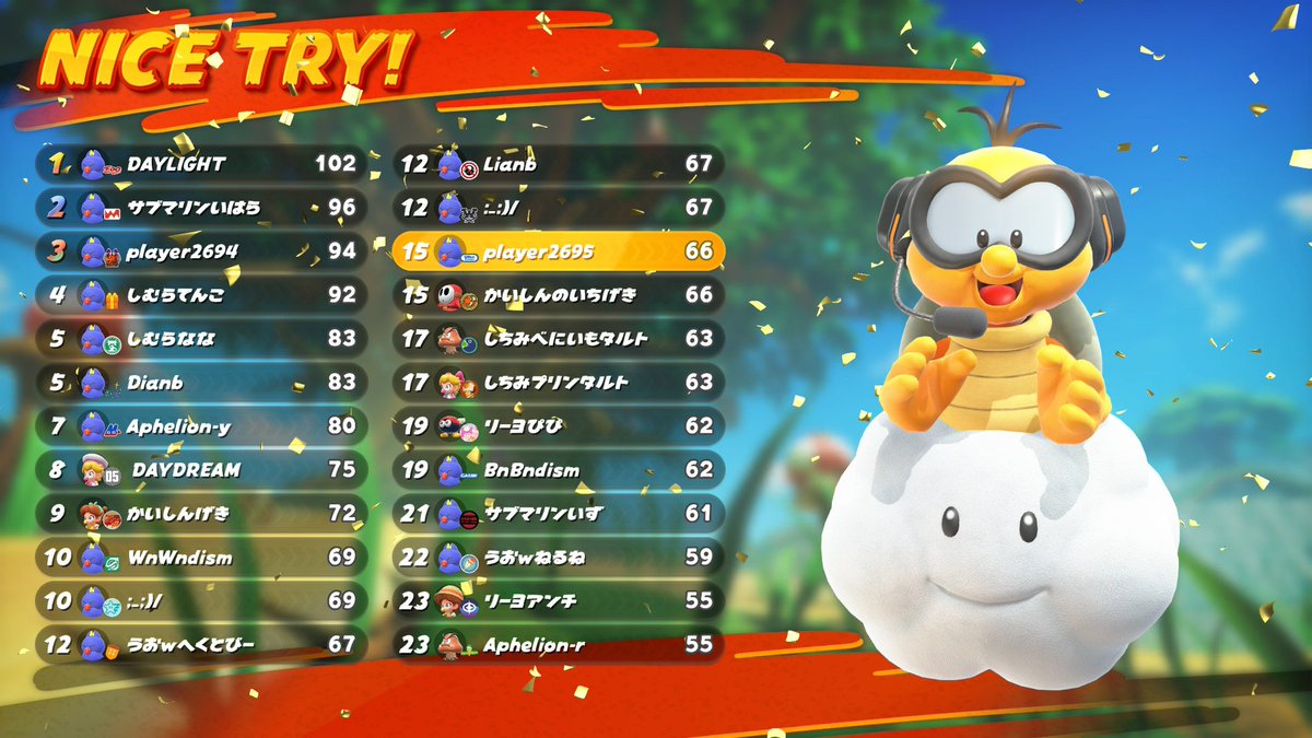 #NintendoSwitch2 #マリオカートワールド #MarioKartWorld
MKB 第1回タッグ杯 w/えすか
Go Final🎊🎊
決勝頑張ります💪