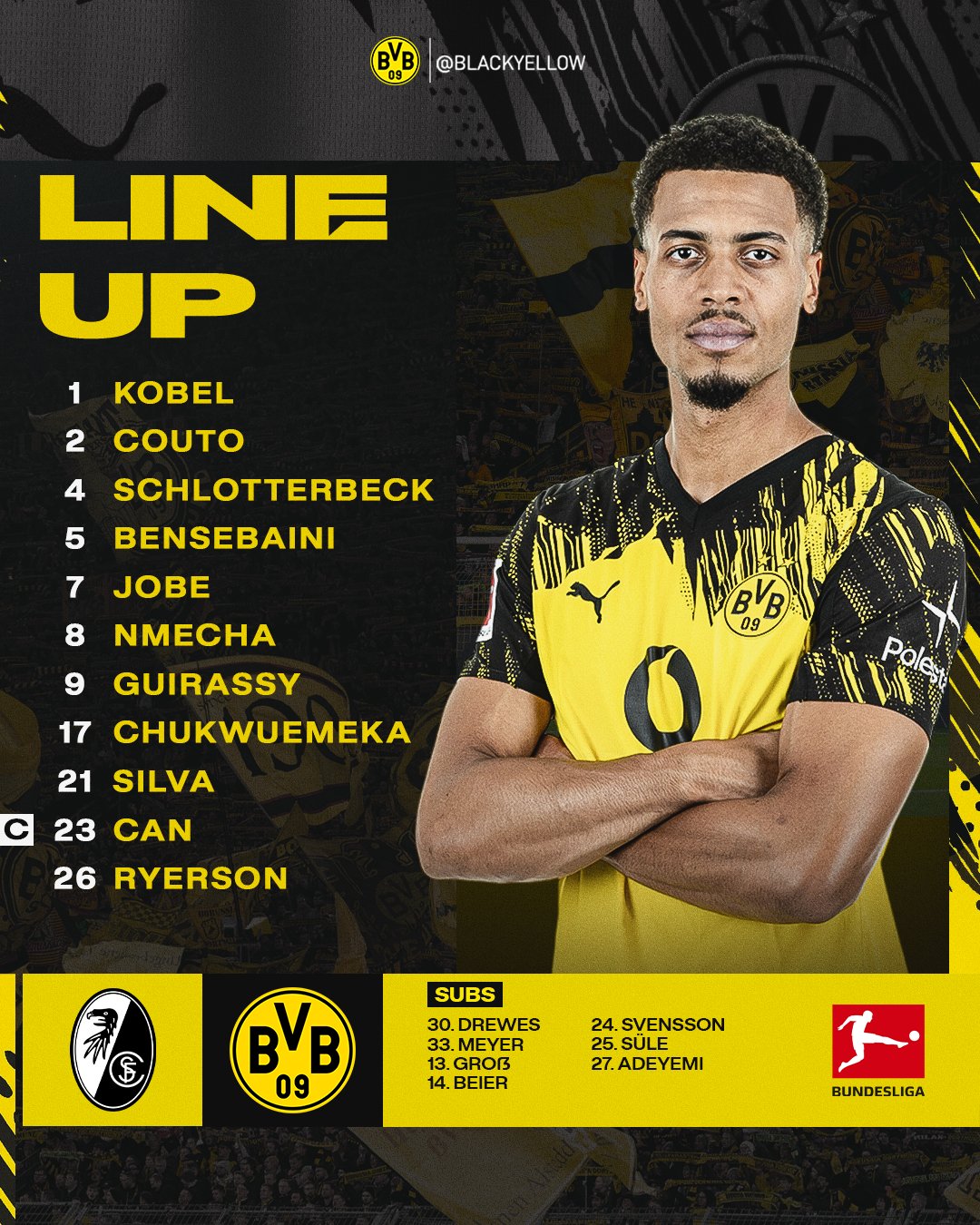 تشكيل بروسيا دورتموند أمام فرايبورغ في #الدوري_الألماني 