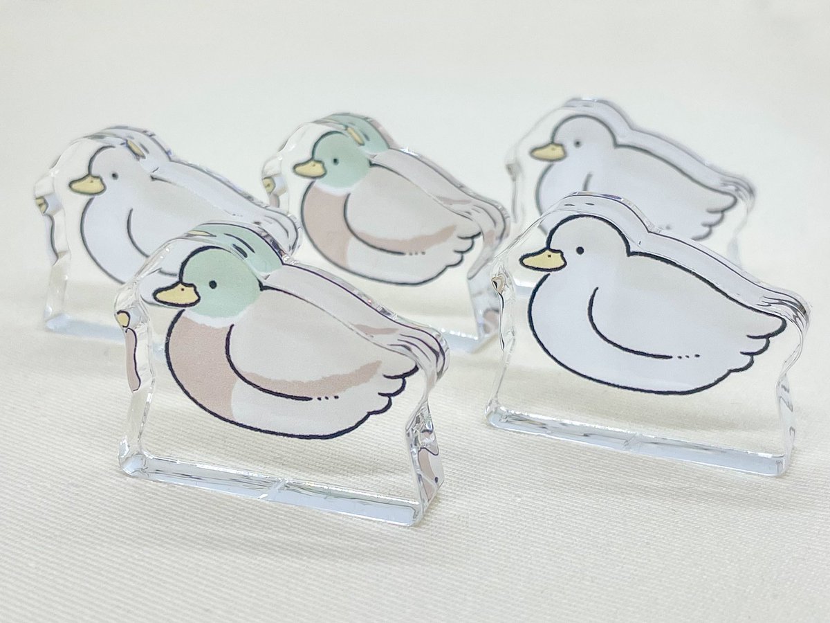 「#CHARECPOPUP 新グッズ② あひるとカモのミニアクリルブロック デスク」|coto ┊6/7コミティア【O-44b】のイラスト