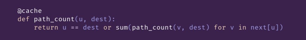 mnvrth's tweet image. TIL "@ cache" in #Python - automatic memoization!

Turned my clumsy 50 line #AdventOfCode day 11 solution into this elegant and performant 3