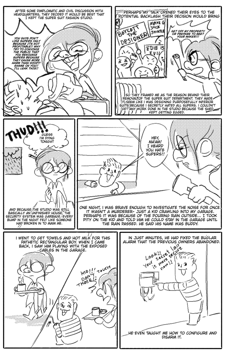 japchefreak's tweet photo. no capes incredibles fan comic (1/2) some made up lore about why syndrome has a cape and who designed his suit. this probably makes no sense in the lore but whatever man i like stories. there will be a part 2 soon https://t.co/vekW9y2rSJ
