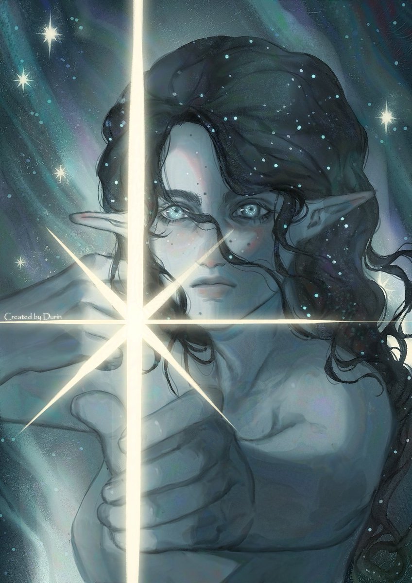 The mole on her face is a star map for returning home.
#oc #ocart #dndart