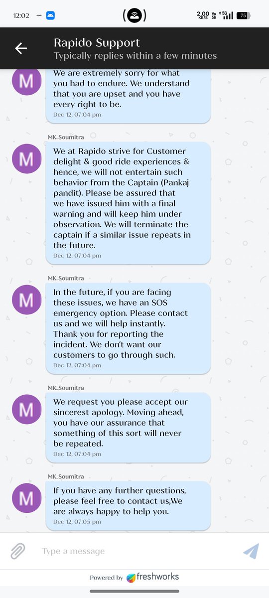 Sumitsinha__'s tweet photo. @rapidobikeapp
The captain's behaviour was very disappointing and unlawful.. take a strict action against captain https://t.co/hHffKxpZBU