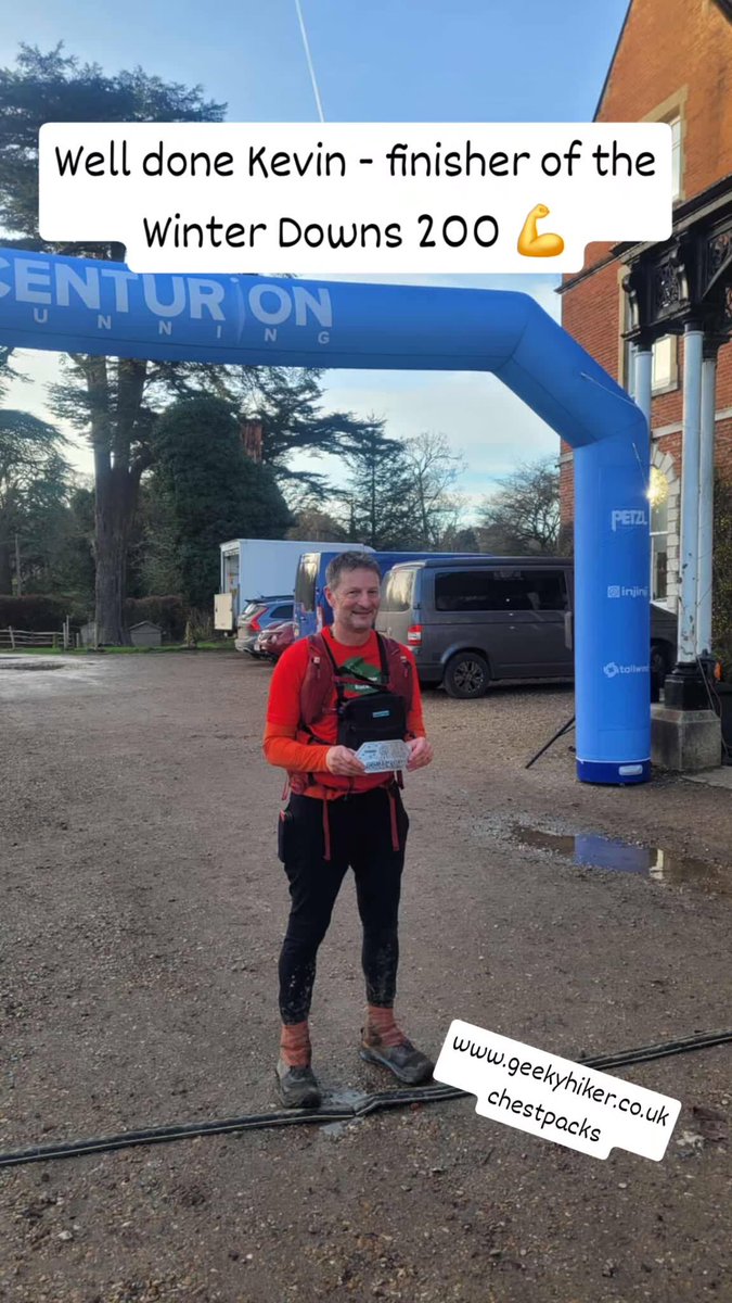 GeekyHiker's tweet photo. Fab photo of Kevin at the finish of the Winter Downs 200 and event by Centurion Running. It'll be added to the website gallery this evening.
Huge well done! 👏👏 

https://t.co/mUrZy16mCx chestpacks 
#ultratrail #trailrunning #ultras #Fastpacking  #ultratrailrunning #trailrun https://t.co/1DrKI4Wn3W