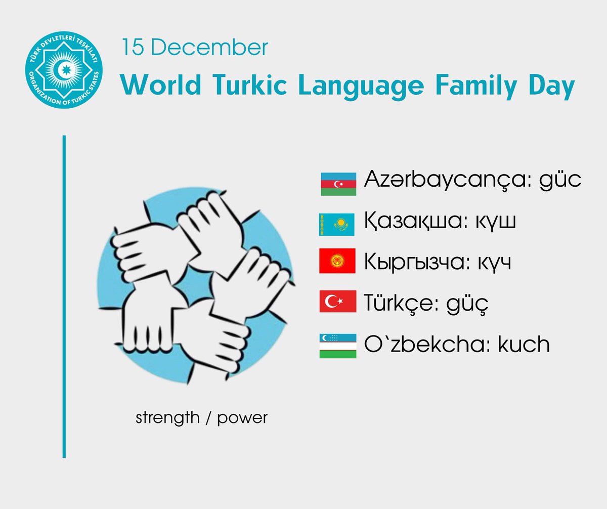 Turkic_States's tweet image. On the occasion of December 15 – World Turkic Language Family Day, we extend our sincere congratulations to the peoples of the Turkic World.

🇦🇿15 Dekabr – Dünya Türk Dili Ailəsi Günü münasibətilə, Türk Dünyasının bütün xalqlarını səmimi-qəlbdən təbrik edirik.

🇰🇿 15 желтоқсан –…