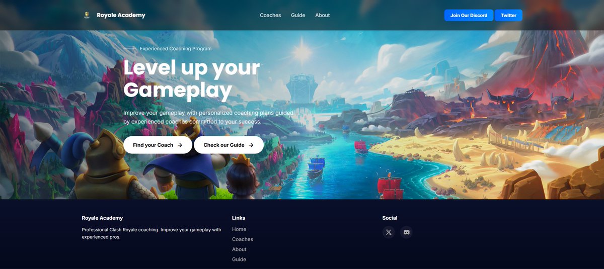 🔥 Royale Academy is LIVE!
💥 The ultimate Clash Royale coaching platform, built on Integrity, Transparency, Excellence &amp; Dedication.
💡 Learn from CRL players, finalists, and top one-tricks in every deck.

🌐royaleacademy.net  | 💬discord.gg/wkbEXDvGkx
🏆 Take your Clash