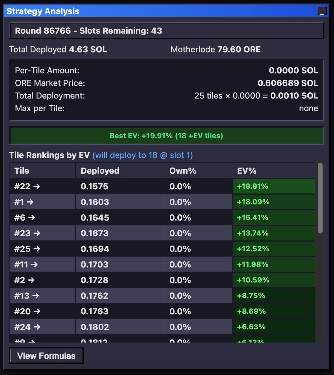 We added a heatmap to visualise each tile's EV.

It might seem like a small improvement but its these little things that add up to a great UX. 

It's also beautiful to look at and watch as the EV moves as the time goes down.