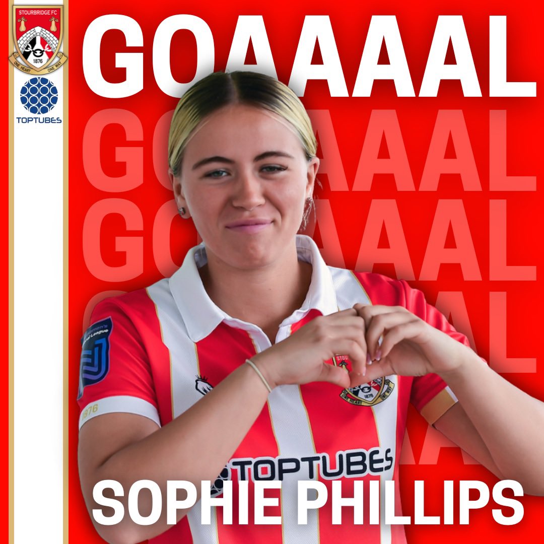 StourbridgeWFC's tweet photo. 40’ GOAAAAL - PHILLIPS!!!

A lovely ball from Deeley finds Phillips out wide and she cuts inside before finishing well past the keeper! 1-0 https://t.co/6BKNMQYUmQ