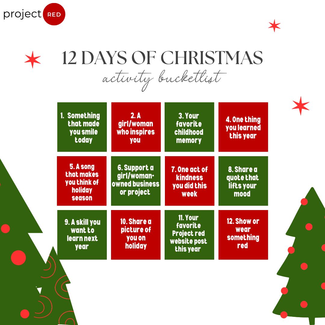 Projectred_AFR's tweet photo. 🎄❤️ 12 DAYS OF CHRISTMAS WITH PROJECT  RED IS HERE! ❤️🎄

We’re kicking off something fun for the holidays; a 12-day story challenge you can do from anywhere.

Every day comes with a simple prompt. You just post your answer on your IG story, tag @projectred, and that’s it. https://t.co/GOQ58YoQek