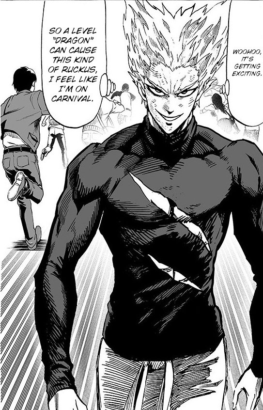 "Woohoo, it's getting exciting. So a level Dragon can cause this kind of ruckus, I feel like I'm on carnival."

#ワンパンマン #OnePunchMan