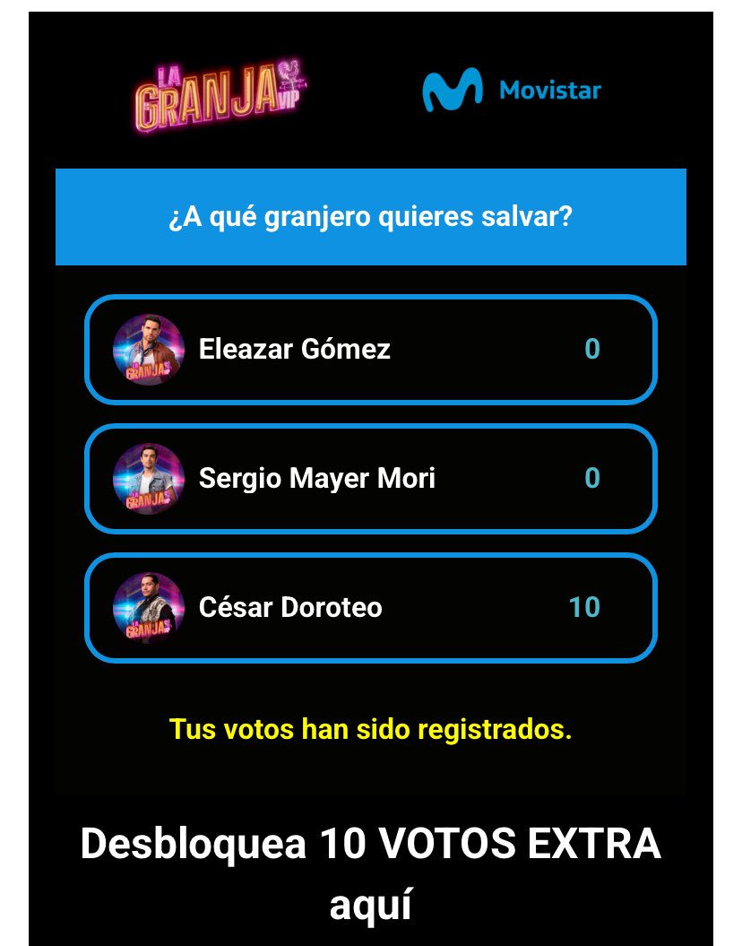 Todos mis votos para Teo. 
#LaGranjaVIP